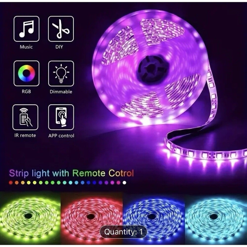 LED Light Strip with Music Sync, Key Remote Ty Ute-16.4ft Smart RGB